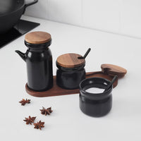 Huldhet Spice Jar With Tray Set of 3