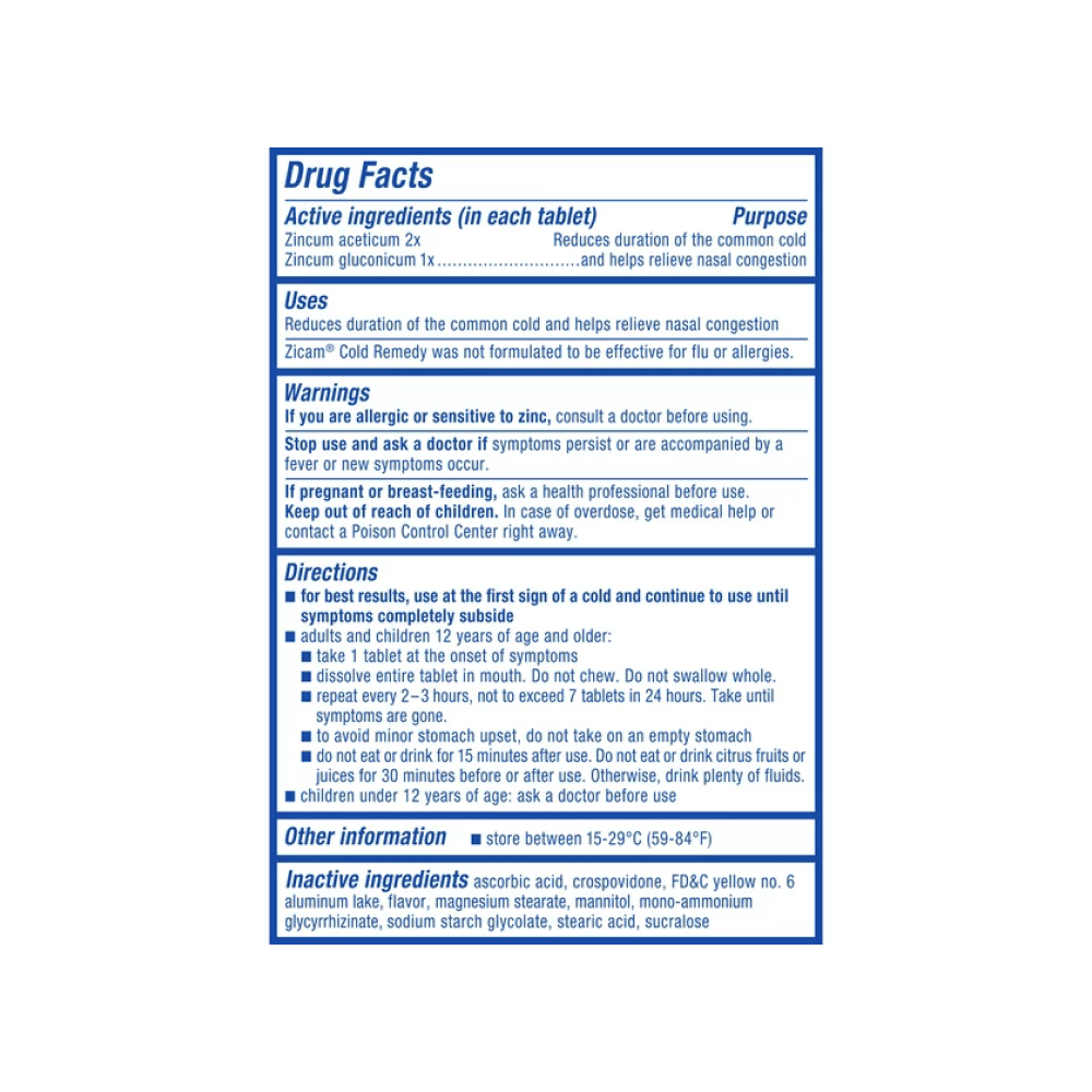 Zicam Zinc Cold Remedy RapidMelts