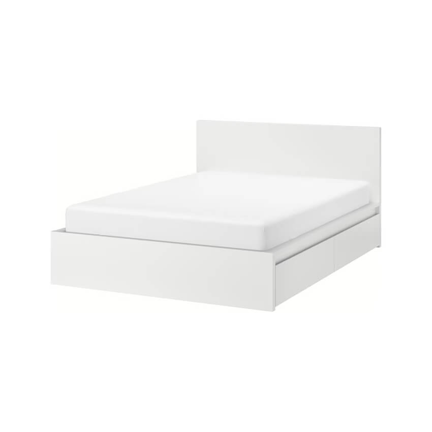 Malm High Bed Frame/4 Storage Boxes