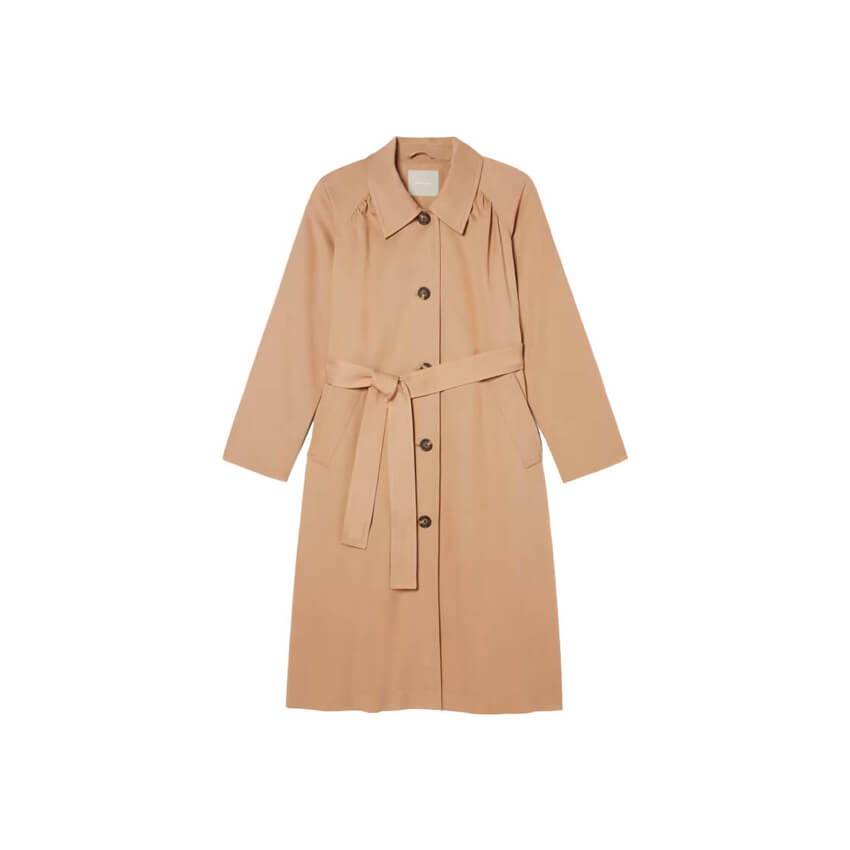 The Gathered Drape Trench Long Jacket