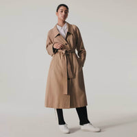 The Gathered Drape Trench Long Jacket