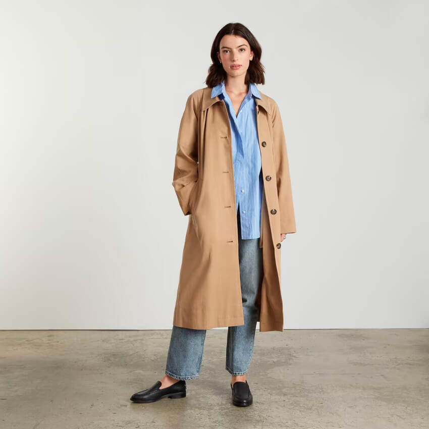 The Gathered Drape Trench Long Jacket