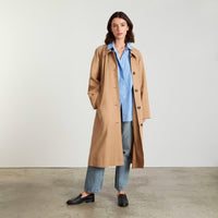The Gathered Drape Trench Long Jacket