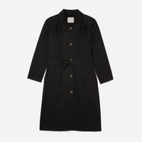 The Gathered Drape Trench Long Jacket