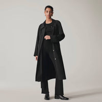 The Gathered Drape Trench Long Jacket