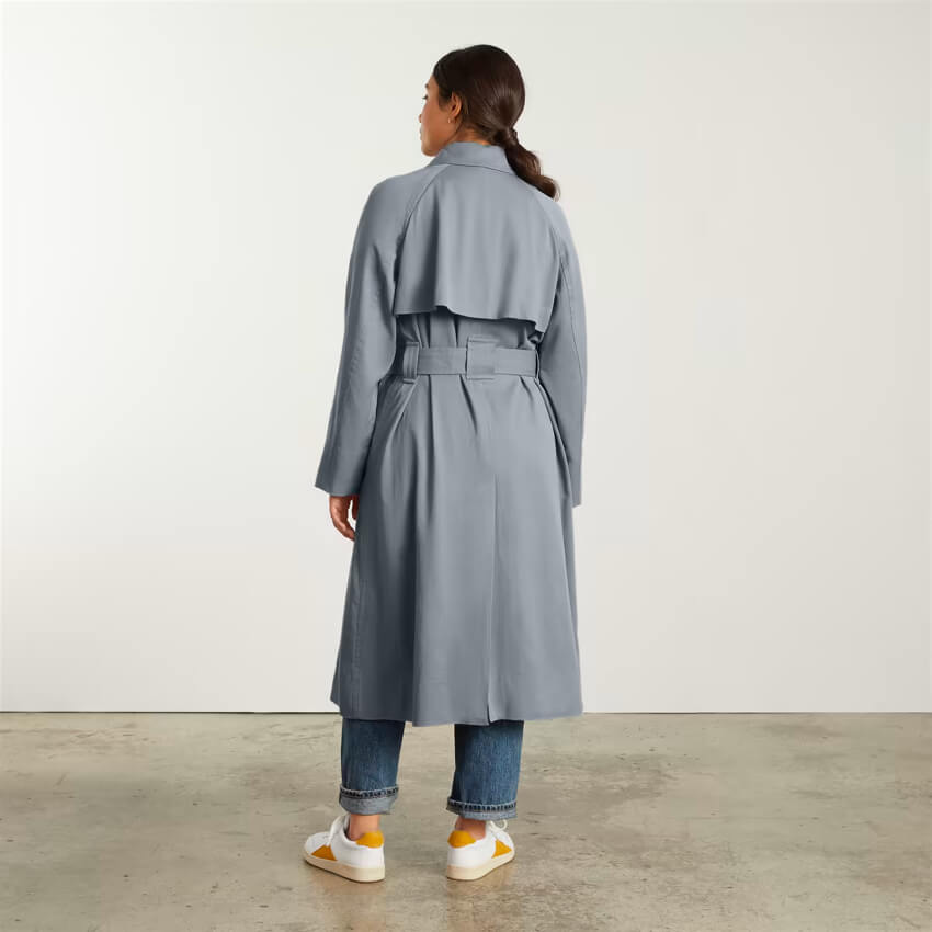 The Gathered Drape Trench Long Jacket