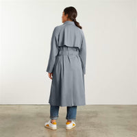 The Gathered Drape Trench Long Jacket