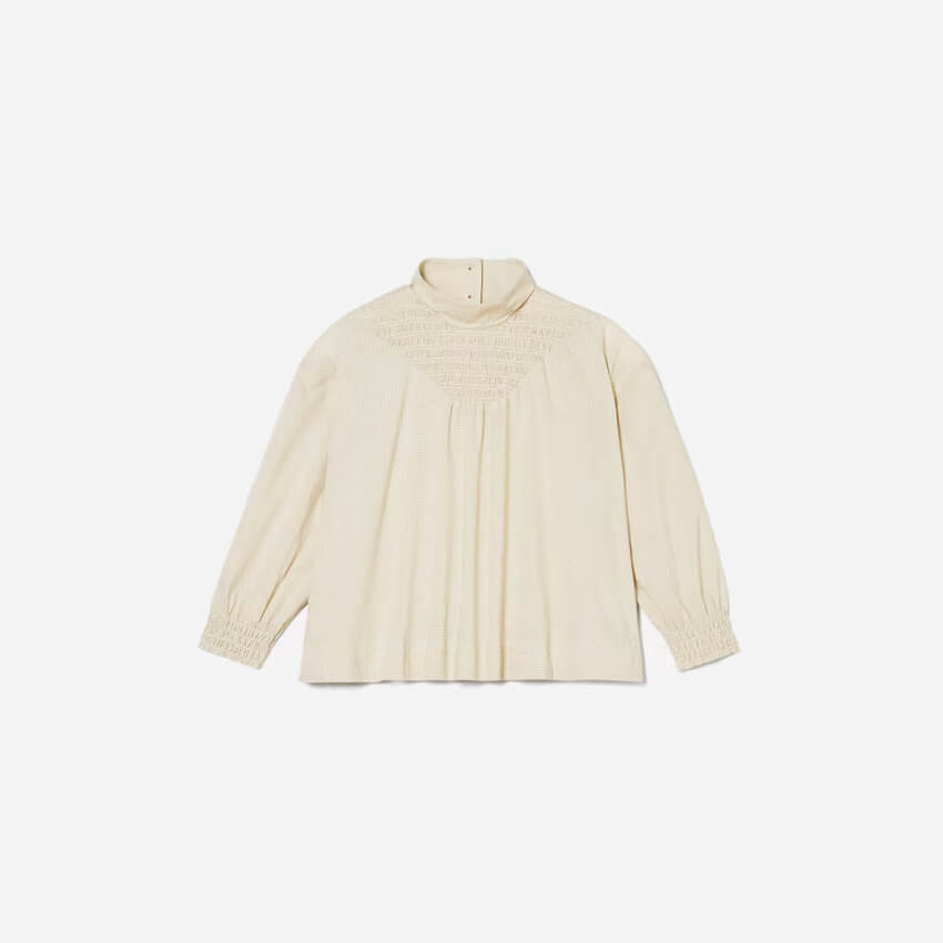 The Funnel-Neck Smock Top Shirt