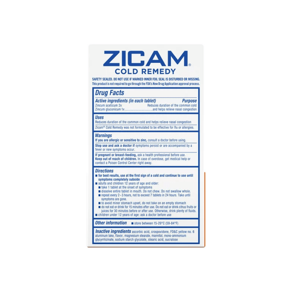 Zicam Zinc Cold Remedy RapidMelts