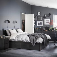 Malm High Bed Frame/4 Storage Boxes