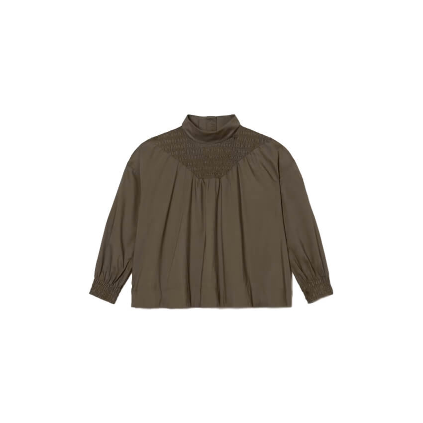 The Funnel-Neck Smock Top Shirt